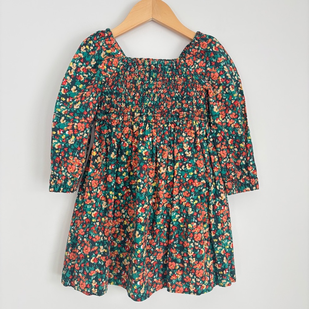 Crewcuts Floral Smocked Dress in Old Forest Coral 4